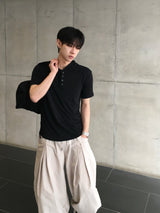 Mier Linen Cut-out Wide Pants 4C