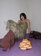 MIDNIGHT ORIENTAL FLORAL LONG DRESS