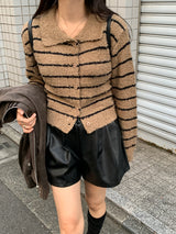 Clang wool striped cardigan