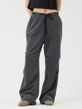 Chin Non-Obi Low-Rise Pants, Charcoal