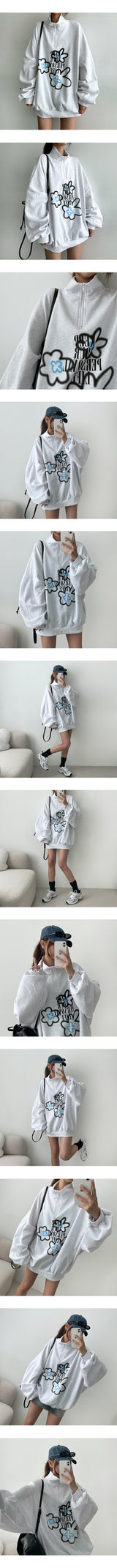 Mu Dot Half Zip-Up Anorak Sweatshirt (3 colors)