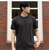 エッセンシャルスタンダード半袖リンガーTシャツ チャコール