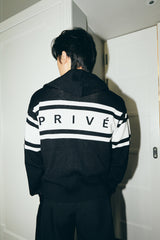 DVRK プリヴェハートロゴニッティドジップアップフーディー - BLACK
