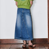 Denim Long Skirt Blue