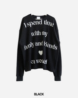 Spend Lettering Waffle Long Sleeve