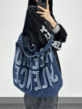 weekend denim shoulder bag
