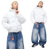 Oversized Welon-Slit Hooded Puffer Jacket
