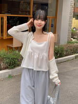 Flower Two Button Knit Bolero Cardigan (3color)