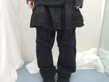 Double ribbon knee-point pants