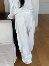 Luri Back Heart Pocket Carpenter Wide Pants 
