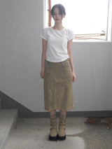 vintage yellow denim skirt