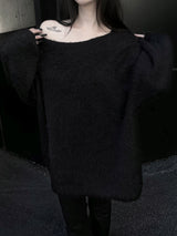overfit mohair lips-neck knit (2color)