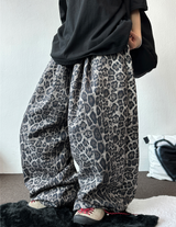 5000ソルド🥳❤‍🔥レオパードツーピンタックバルーンロングパンツ🩶🤍2カラー