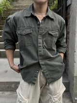 Carder dying washing cropped shirt
