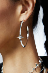 New Shine Star Hoop Earrings (L)