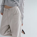 [Ritzdean] Rivet Square Pocket Wide Pants - 3color