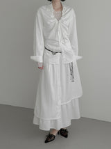 Celine Layered Unbalanced Long Skirt