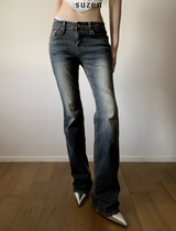 bandage y2k low-waist bootcut pants