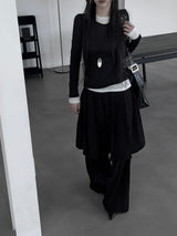 layered see-through long sleeve T (4color)