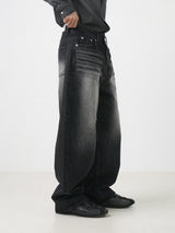 White washing denim pants 3color