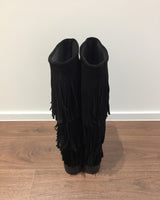 Suede fringe long boots(2color)