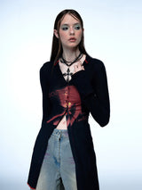 Emoha cosmo lady printed punk long shirt