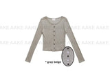 COLOR BUTTON RIBBED CARDIGAN