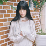 ヴィンテージ フローラル ドット スカーフ ブルー