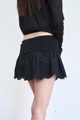Punching Banding Mini Skirt (Black)