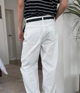[4SEASON] Regular semi wide cotton pants(2color)
