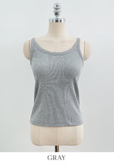 Luyou Basic Ribbed Round Sleeveless