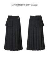 レイヤープリーツスカート charcoal