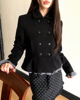 Chomin Frill-Collar Knit Cardigan