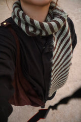 Bias stripe wool muffler / 4colors