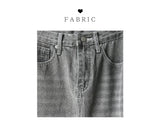 SALE! Gray washed denim back slit H-line long skirt (Gray)