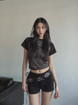 メモリーラグランセミクロップTシャツ