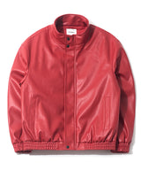 LB Synthetic Leather Hidden Jacket (Red)