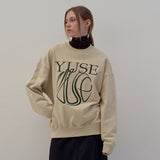 SWEATSHIRT EARTHYUSE NEEDLEWORK - CREAM