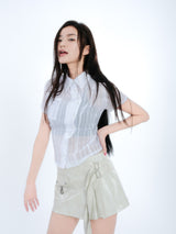 PLEATES WRAP SKIRT [IVORY]