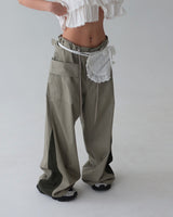 Punching lace pocket layered strap belt