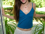 Deep V-neck Sleeveless (Blue)