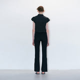 Smocked blouse black