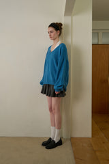 Moa v-neck knit_blue
