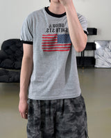 ルーアメリカンフラッグリンガーマッスルTシャツ