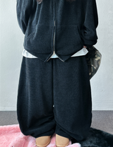 ワイドバルーンセットアップシャイニーベルベットビッグフード & バルーンパンツ 🖤🐣 3 COLORS