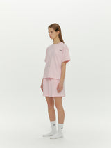 (Unisex) エッセンシャルストレッチフィットハーフスリーブパジャマセット　ピンク