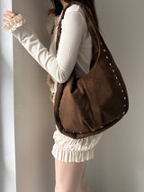 suede stud bag 