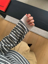 [MADE] [Planning] Slits Stripe Round Cardigan
