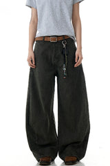 Washed Cargo Straight Trousers