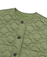 Women’s Clover Heart Quilted Short Vest Olive